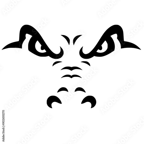 Crocodile eye gaze silhouette