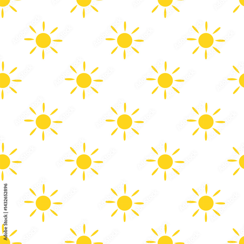 Seamless Pattern with Sun. Vector flat illustration. Seamless Pattern with Sun. Vector flat illustration.