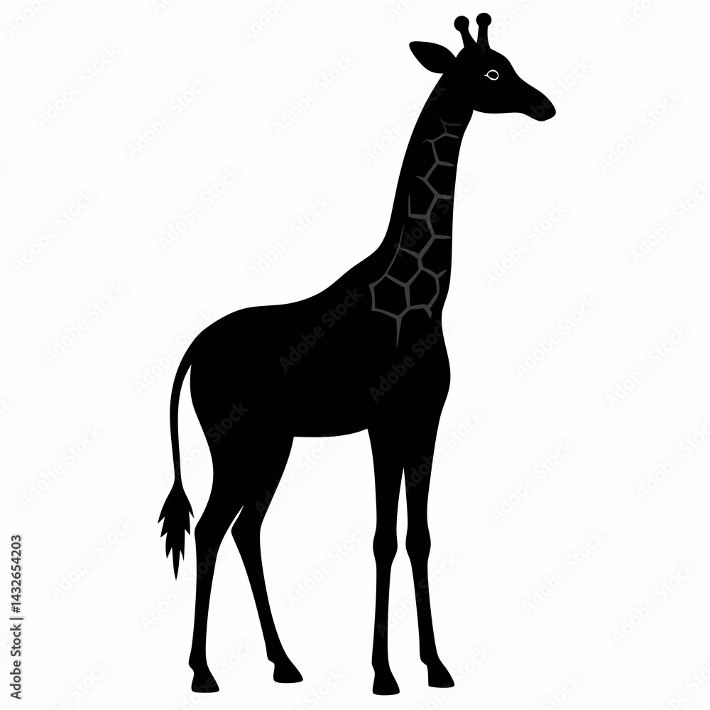 Fototapeta premium Elegant Giraffe Silhouette Vector