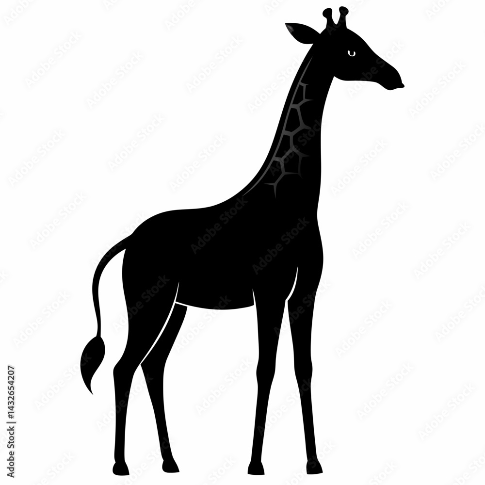 Fototapeta premium Elegant Giraffe Silhouette Vector