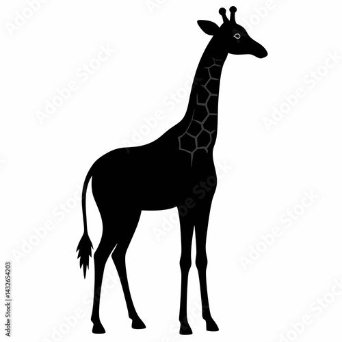 Elegant Giraffe Silhouette Vector