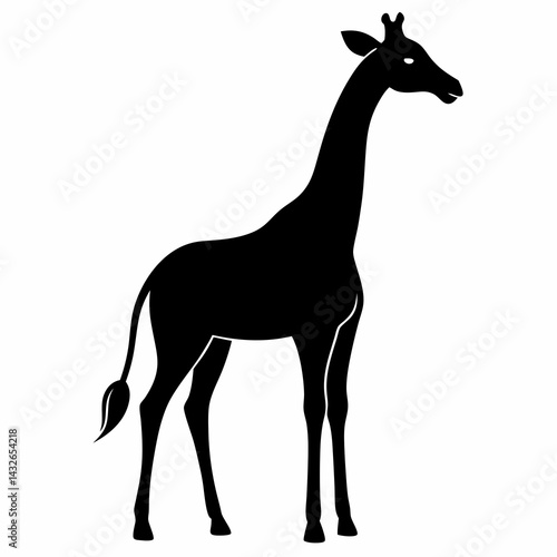 Elegant Giraffe Silhouette Vector