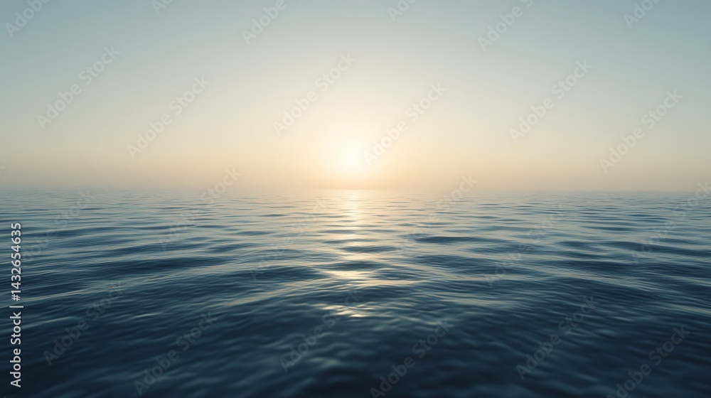 Fototapeta premium Calm Ocean at Sunrise with Soft Light and Gentle Waves