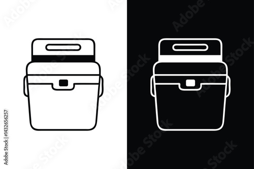 Freezer and Cooler Box Icon. Modern Line Vector Illustration