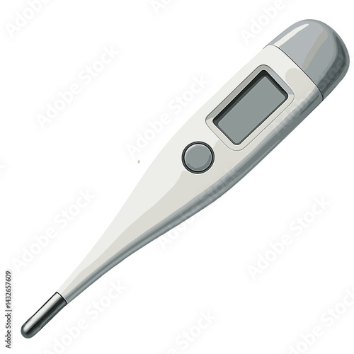 Realistic Vector Illustration of a Digital Thermometer – Modern Electronic Temperature Tool