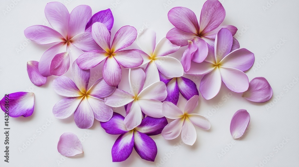 Obraz premium A vibrant arrangement of pink and white flowers on a clean background, showcasing nature's beauty