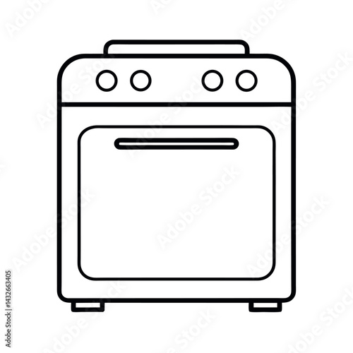 electric oven outline sketch