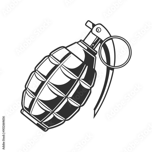 Grenade Silhouette Vector Art – Bold and Striking Explosive Design