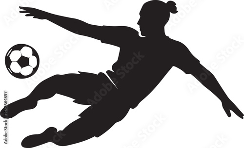 Soccer Bicycle Kick Silhouette - Football Player Action.eps