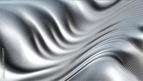 Decorated silver smooth volumetric wavy background	
