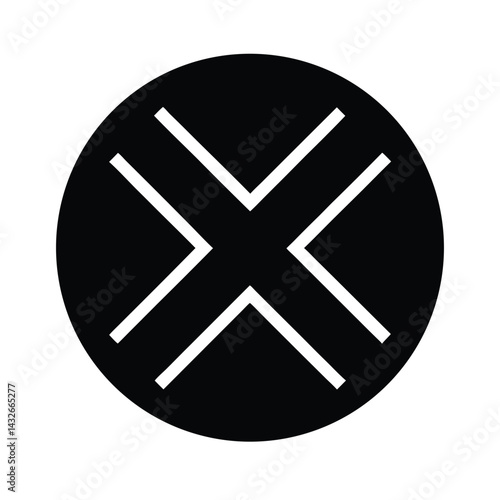 cancel cross icon silhouette vector illustration