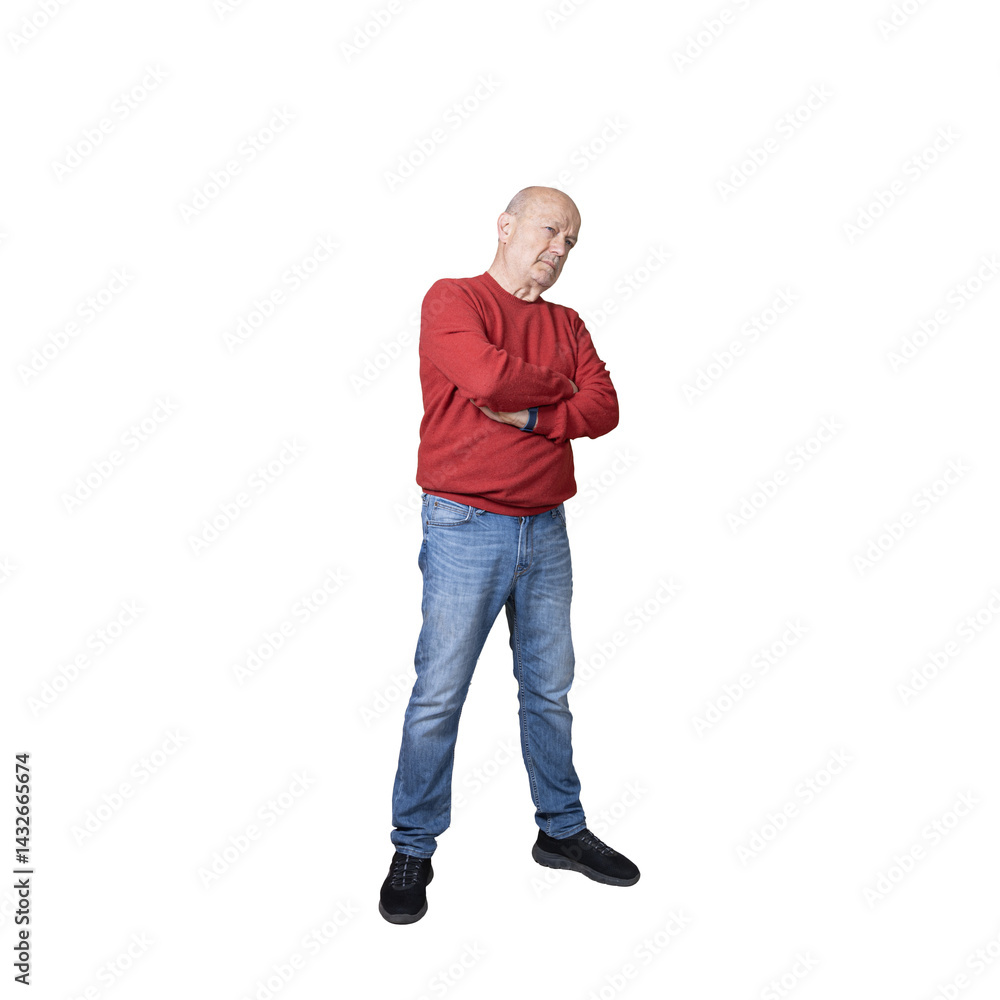 A man isolated with arms folded
