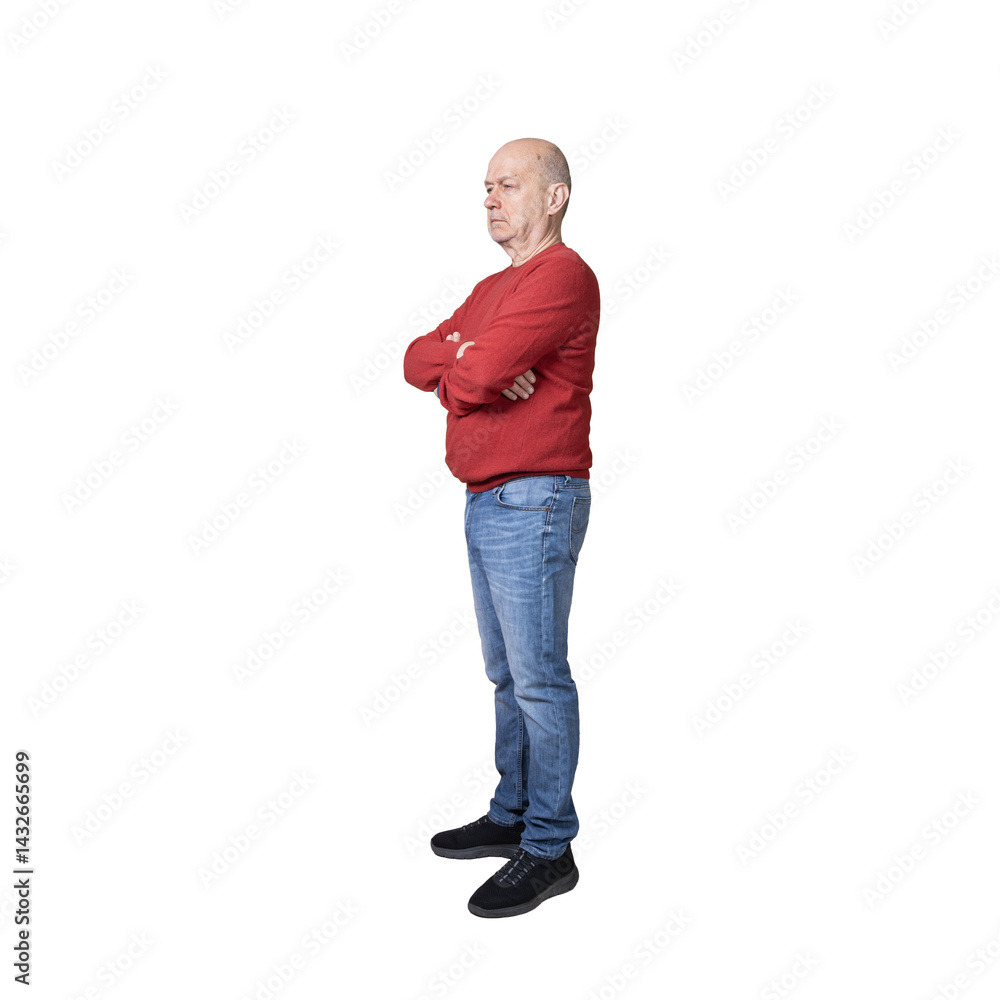 A man isolated with arms folded