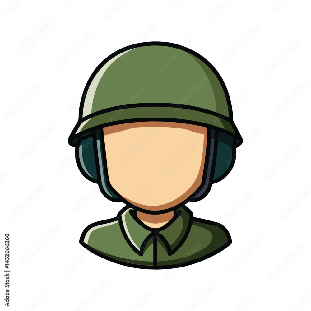 Military Soldier with Helmet Vector Illustration, Army Soldier Clipart Military Soldier with Helmet Vector Illustration, Army Soldier Clipart