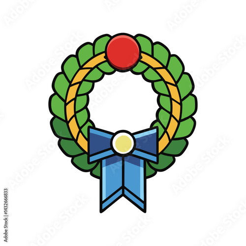 Memorial Wreath Vector Illustration, Funeral Tribute Clipart