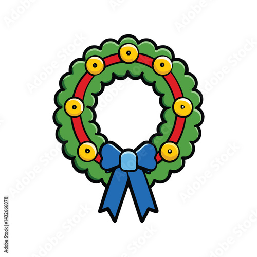Memorial Wreath Vector Illustration, Funeral Tribute Clipart