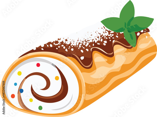 vector illustration of a cannoli