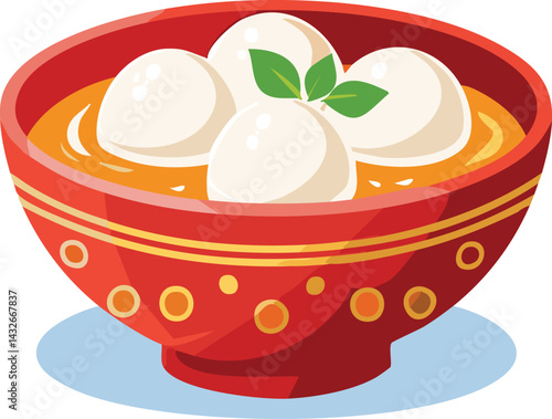 vector illustration of a tangyuan