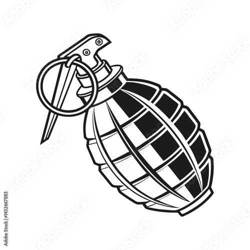 Grenade Silhouette Vector Art – Bold and Striking Explosive Design