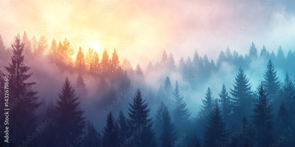 Clean Misty Morning Forest Background with Soft Light and Peaceful Natural Ambience for Designs Clean Misty Morning Forest Background with Soft Light and Peaceful Natural Ambience for Designs