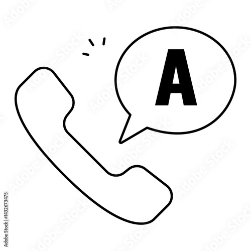 Phone Support Answer. Phone icon with A speech bubble indicating reply or agent response