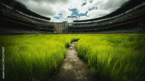 Overgrown Baseball Stadium Nature Reclaiming
