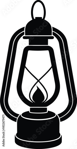 vintage oil lamp vector illustration