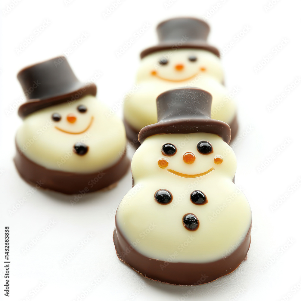 Fototapeta premium snowman on white background