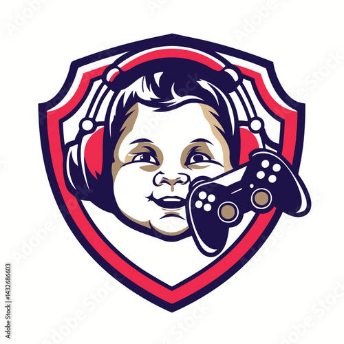 Baby gamer holding a controller