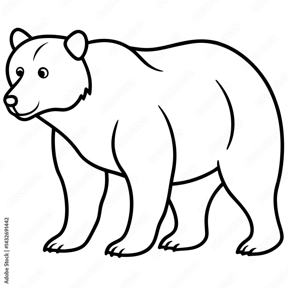 Minimalist Bear Line Art Vector Minimalist Bear Line Art Vector
