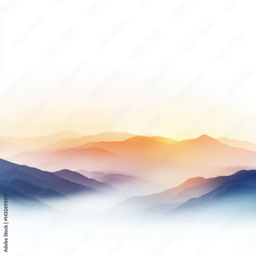 abstract watercolor-style mountains and sunrise, soft pastel gradients, layered mountain shapes, golden sunlight glow, peaceful atmosphere. abstract watercolor-style mountains and sunrise, soft pastel gradients, layered mountain shapes, golden sunlight glow, peaceful atmosphere.