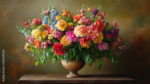 Wallpaper Mural Vibrant Summer Bouquet: A Romantic Still Life Painting Torontodigital.ca