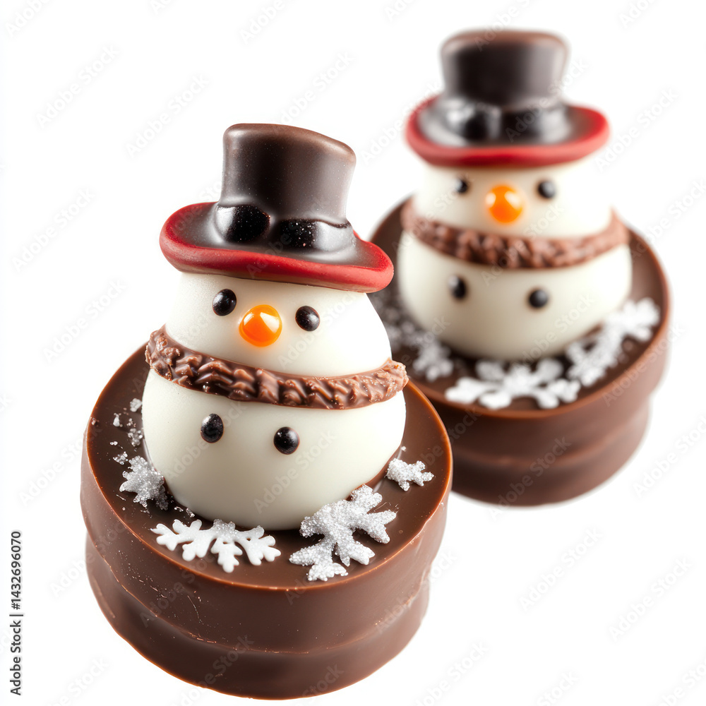 Fototapeta premium snowman on white background