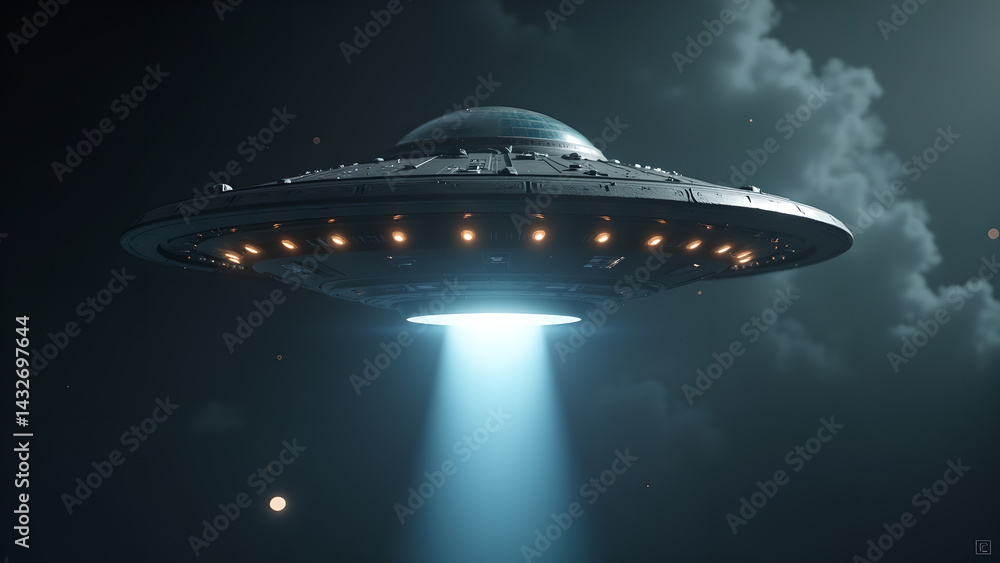 Mysterious UFO descends under the cover of darkness with focused beam Mysterious UFO descends under the cover of darkness with focused beam