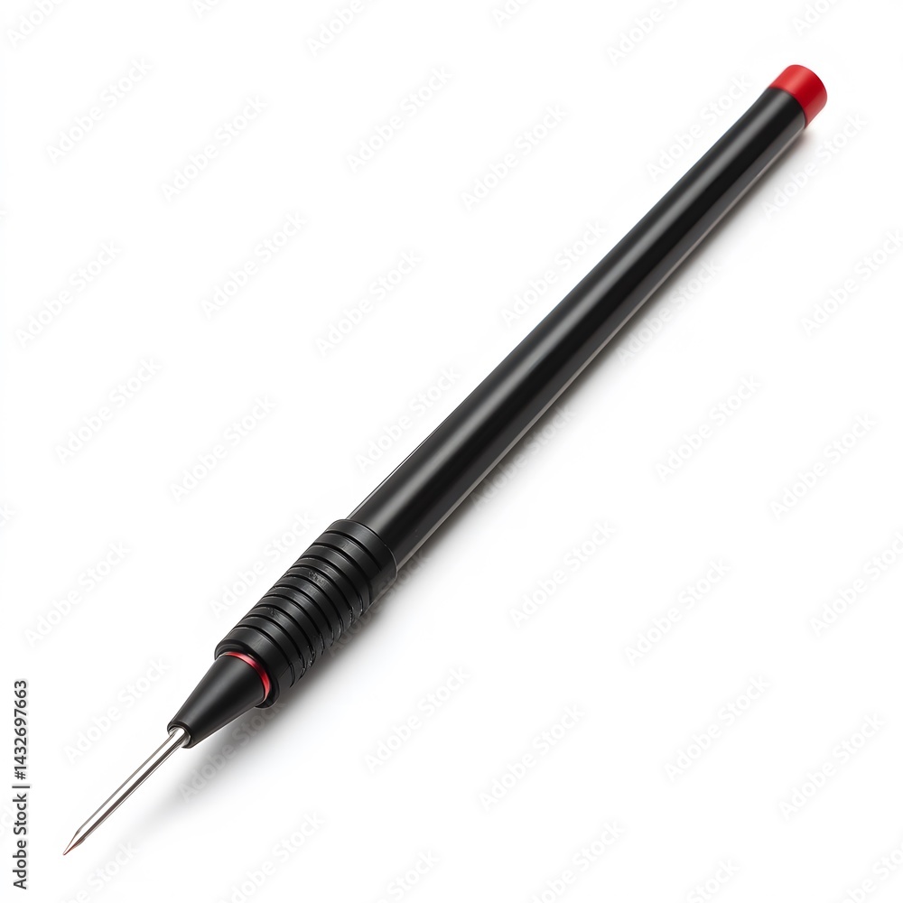 Black precision stylus with white background. Black precision stylus with white background.