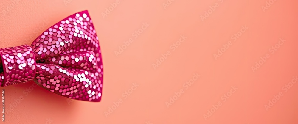Pink Glitter Bow Tie