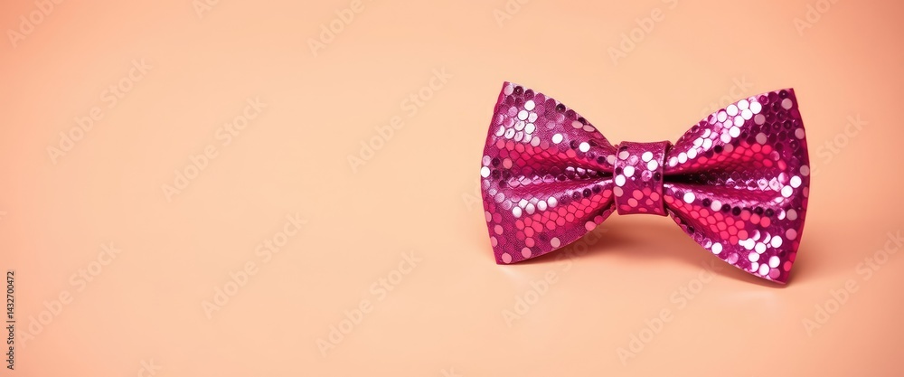 Pink sequined bow tie
