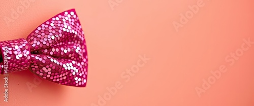 Obraz na płótnie Pink Glitter Bow Tie w salonie