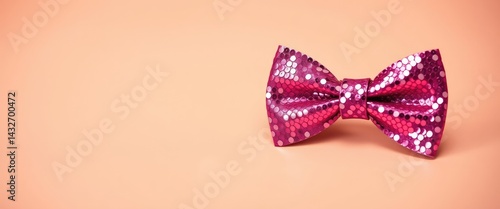 Obraz na płótnie Pink sequined bow tie w salonie
