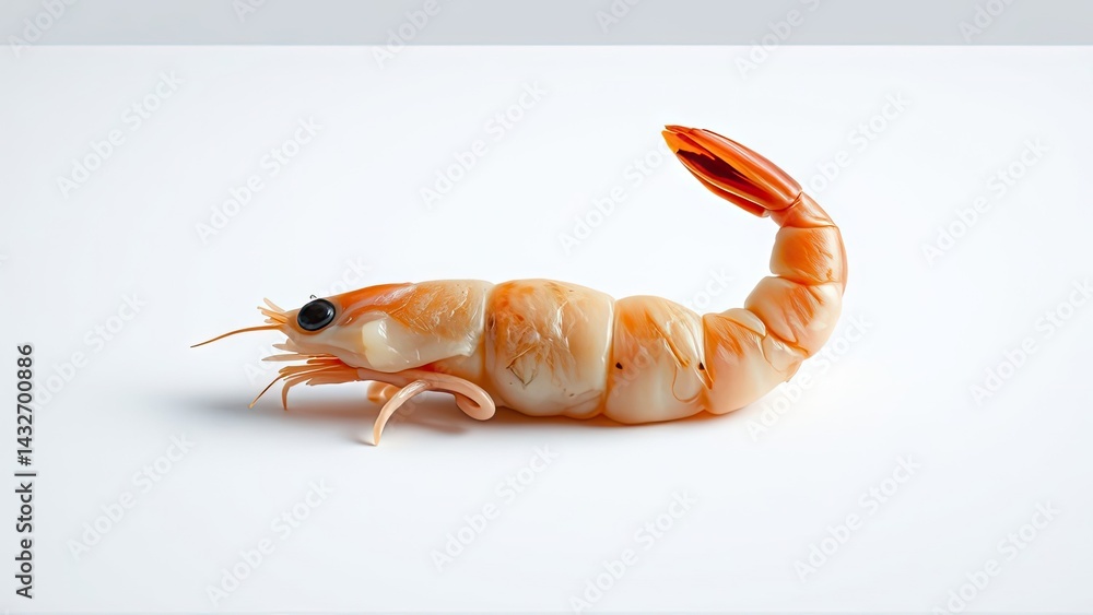 Single Cooked Shrimp Close-up