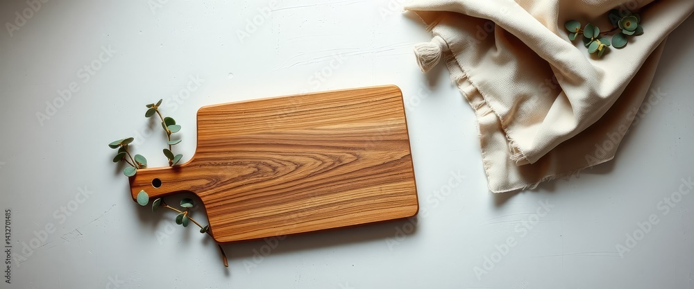 Wooden Board & Greenery