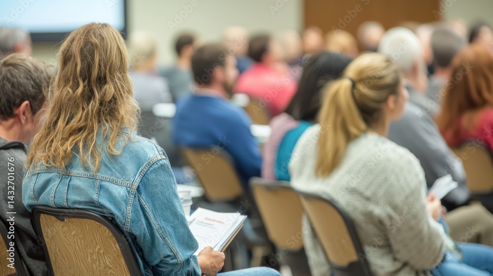 Volunteers assisting in organizing an educational event or conference on social issues. Volunteers assisting in organizing an educational event or conference on social issues.