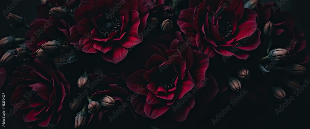 Dark Red Floral Beauty