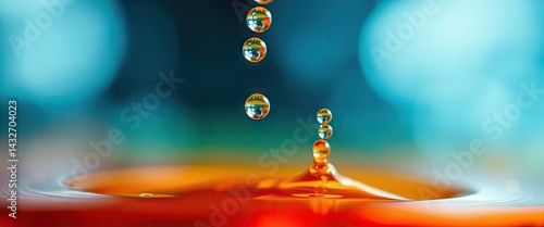 Obraz na płótnie Liquid droplets falling w salonie