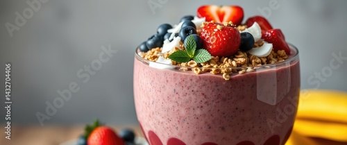 Obraz na płótnie Berry Smoothie Bowl Delight w salonie