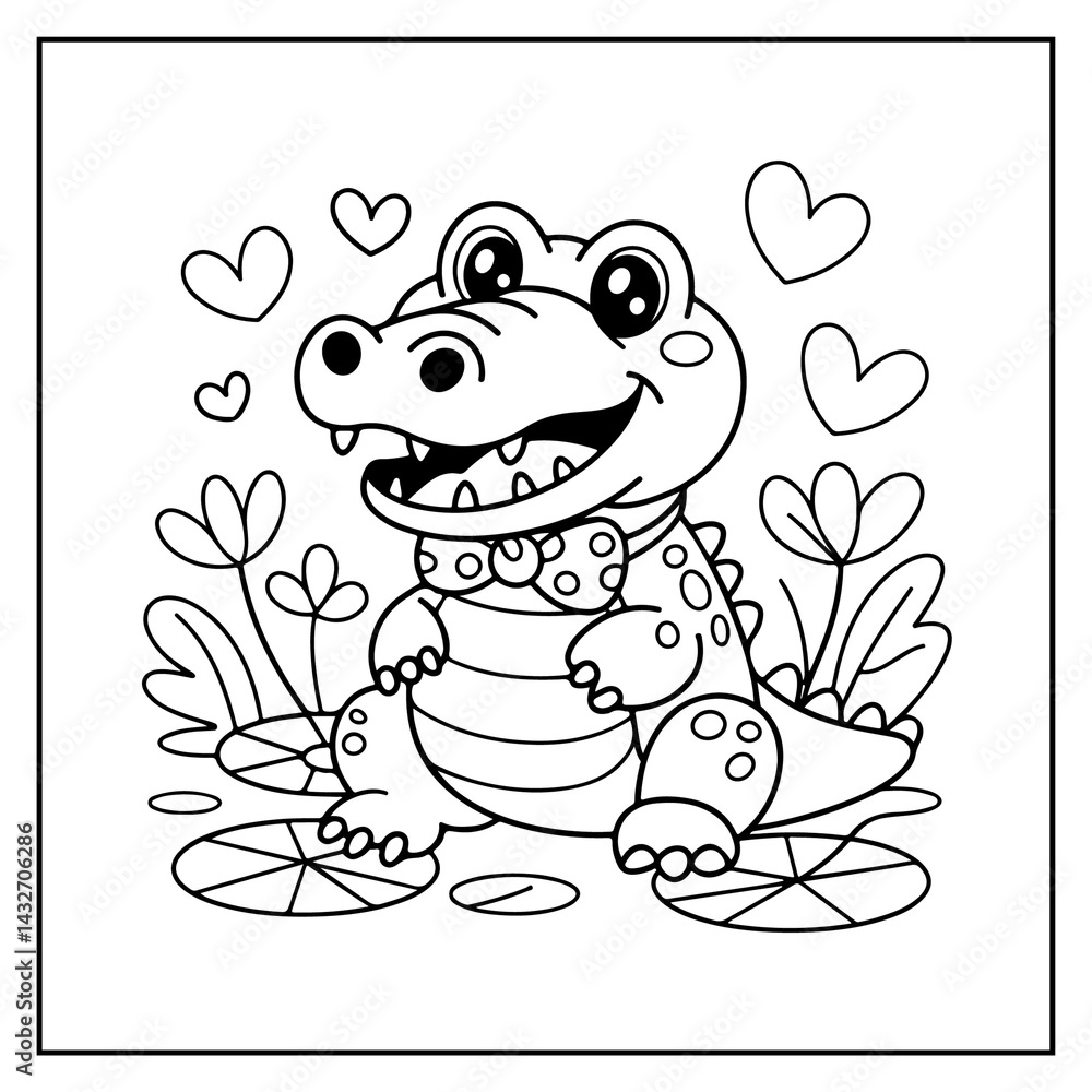 Obraz premium Kawaii Animals Bold and Easy Coloring Book for Kids and Adults