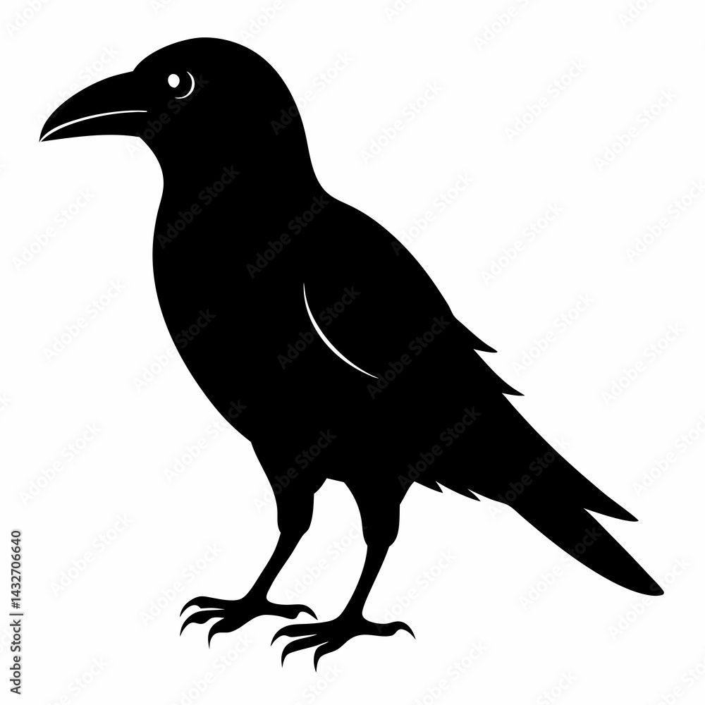 Minimalist Crow Silhouette Vector Minimalist Crow Silhouette Vector