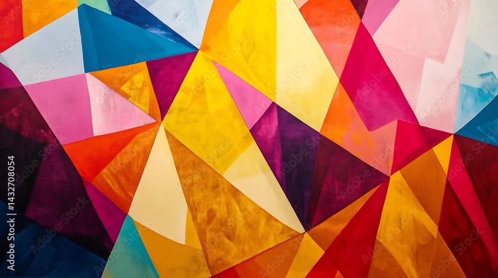 Vibrant Geometric Abstract: A Colorful, Textured Painting Vibrant Geometric Abstract: A Colorful, Textured Painting