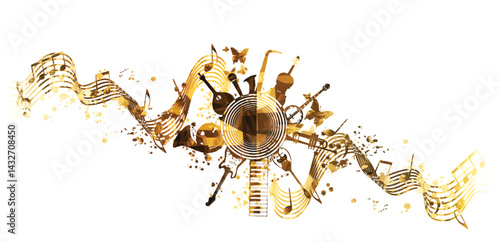 Musical Instruments Background Vector Illustration