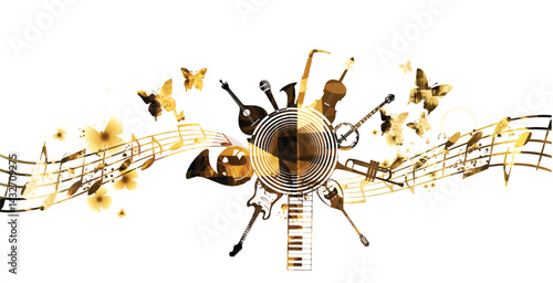 Musical Instruments Background Vector Illustration